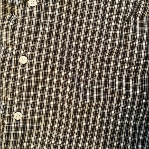 Anchor Blue Men’s Short Sleeve Black, White, & Yellow Plaid Button Up Shirt - Picture 4 of 6